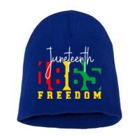 Juneteenth 1865 Freedom Day Pride Black Usa Afro Gift Short Acrylic Beanie