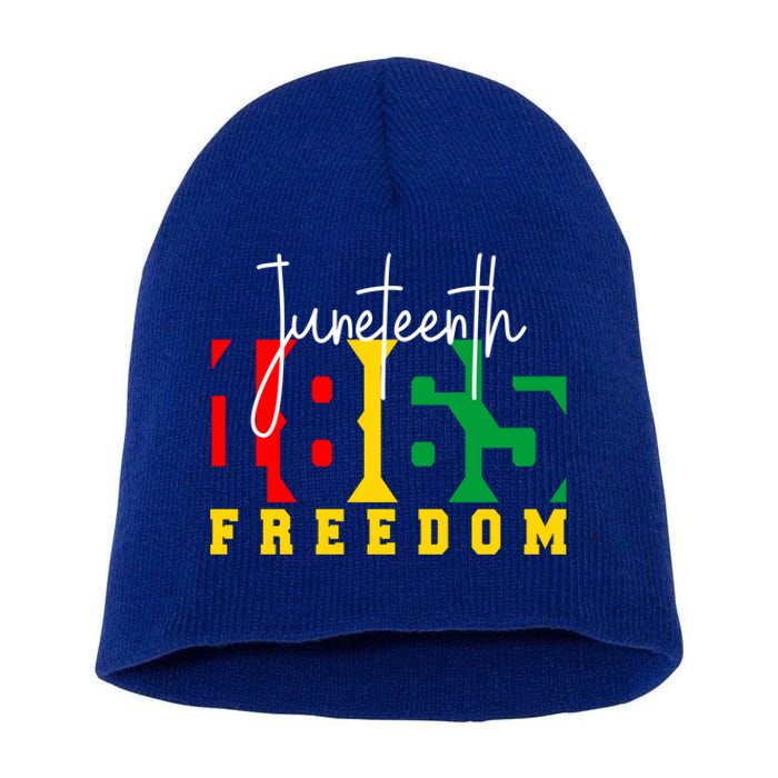 Juneteenth 1865 Freedom Day Pride Black Usa Afro Gift Short Acrylic Beanie