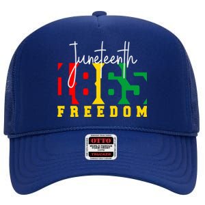 Juneteenth 1865 Freedom Day Pride Black Usa Afro Gift High Crown Mesh Back Trucker Hat