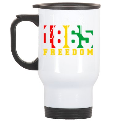 Juneteenth 1865 Freedom Day Pride Black Usa Afro Gift Stainless Steel Travel Mug