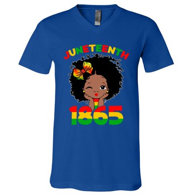 Juneteenth 1865 Freedom Independence Melanin African Gift V-Neck T-Shirt