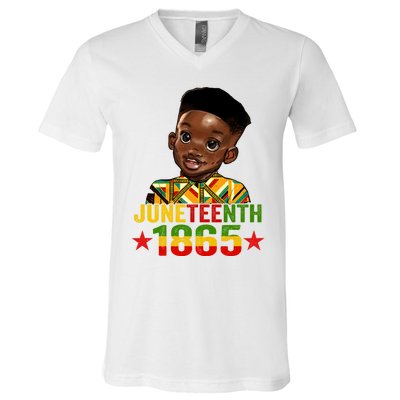 Juneteenth 1865 Freedom African Kente Black Great Gift V-Neck T-Shirt