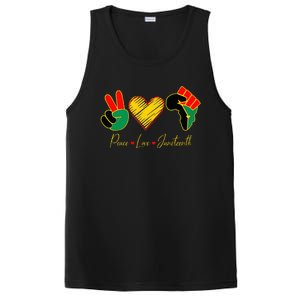 June 19th Freedom Day Peace Love & Juneteenth PosiCharge Competitor Tank