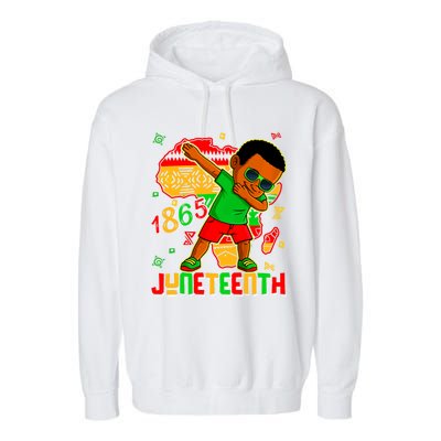 Juneteenth 1865 Freedom Black History Month Gift Garment-Dyed Fleece Hoodie