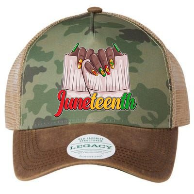 Juneteenth 1865 Finger Nails Manicure Legacy Tie Dye Trucker Hat