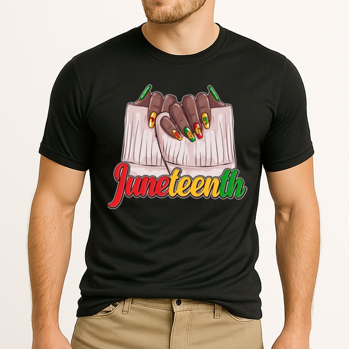 Juneteenth 1865 Finger Nails Manicure Cooling Performance Crew T-Shirt