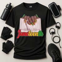 Juneteenth 1865 Finger Nails Manicure Cooling Performance Crew T-Shirt
