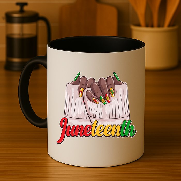 Juneteenth 1865 Finger Nails Manicure Mug