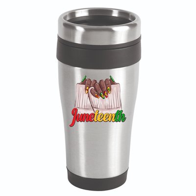Juneteenth 1865 Finger Nails Manicure 16oz Travel Tumbler