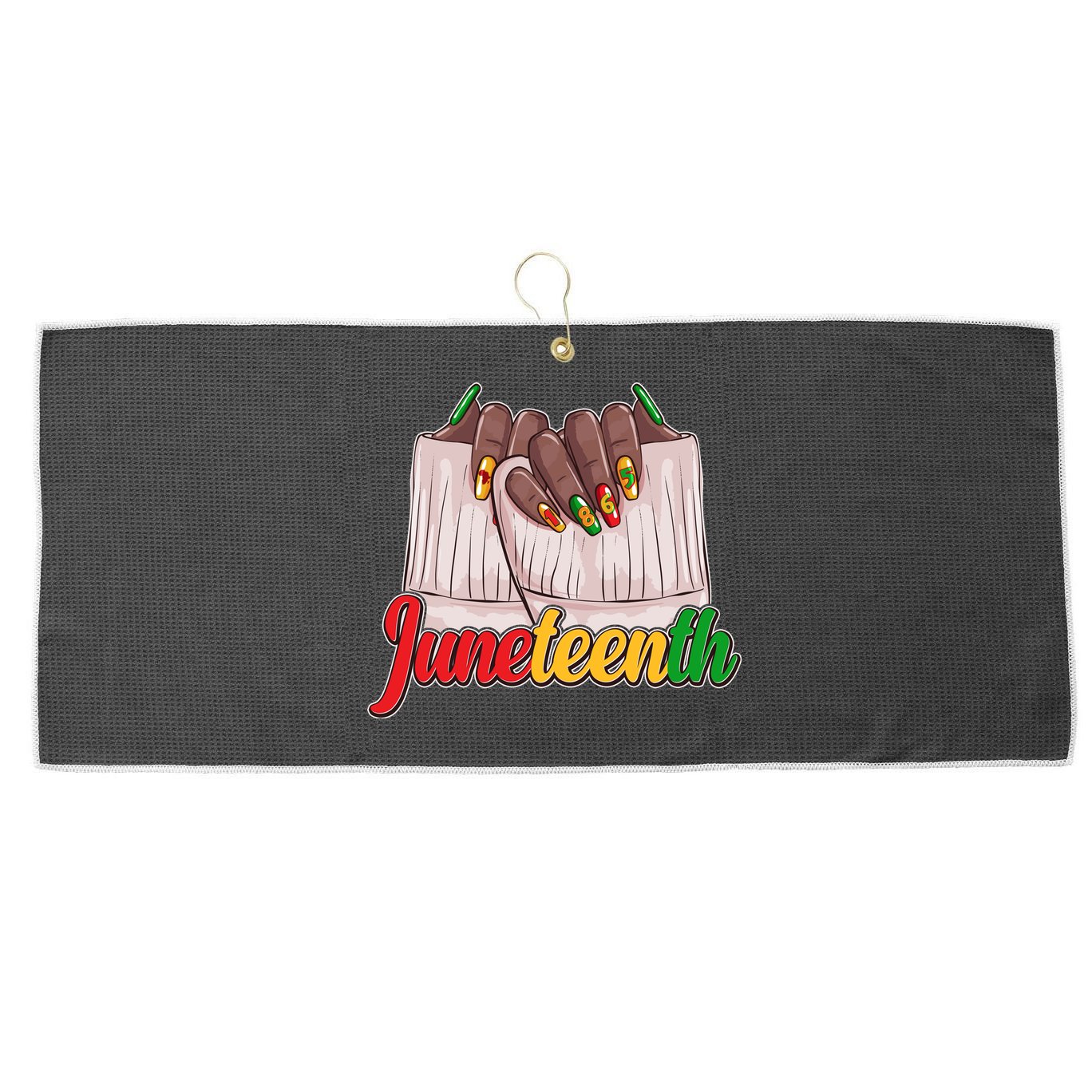 Juneteenth 1865 Finger Nails Manicure Large Microfiber Waffle Golf Towel