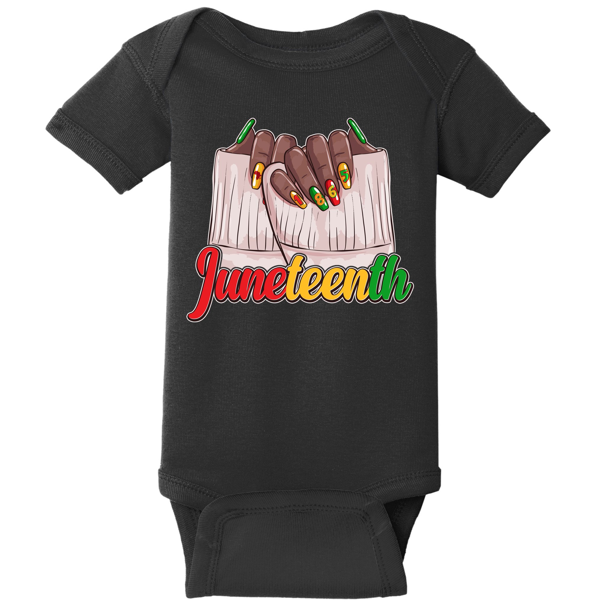Juneteenth 1865 Finger Nails Manicure Baby Bodysuit