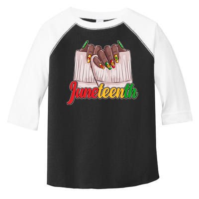 Juneteenth 1865 Finger Nails Manicure Toddler Fine Jersey T-Shirt