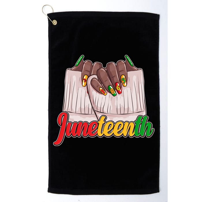 Juneteenth 1865 Finger Nails Manicure Golf Towel