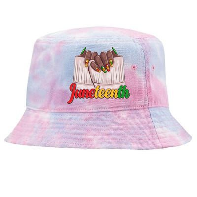 Juneteenth 1865 Finger Nails Manicure Tie-Dyed Bucket Hat