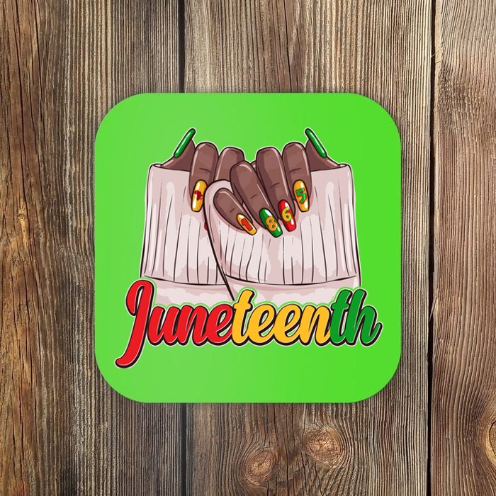 Juneteenth 1865 Finger Nails Manicure Coaster