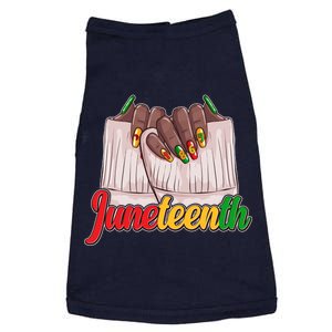 Juneteenth 1865 Finger Nails Manicure Doggie Tank