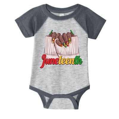 Juneteenth 1865 Finger Nails Manicure Infant Baby Jersey Bodysuit
