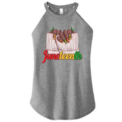 Juneteenth 1865 Finger Nails Manicure Women’s Perfect Tri Rocker Tank