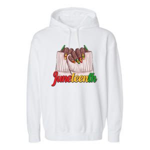 Juneteenth 1865 Finger Nails Manicure Garment-Dyed Fleece Hoodie