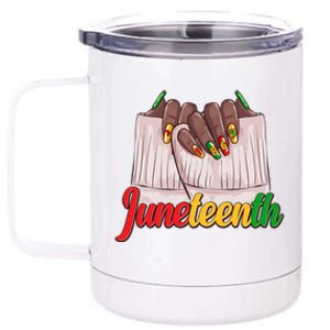 Juneteenth 1865 Finger Nails Manicure 12 oz Stainless Steel Tumbler Cup