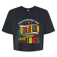 Juneteenth 1865 Freedom Equality Awareness Melanin Bella+Canvas Jersey Crop Tee