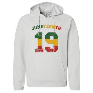 Juneteenth 19 for african independence and freedom 1865 Performance Fleece Hoodie