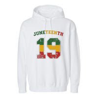 Juneteenth 19 for african independence and freedom 1865 Garment-Dyed Fleece Hoodie