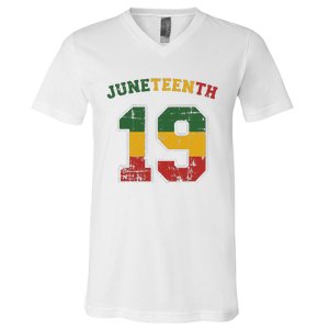 Juneteenth 19 for african independence and freedom 1865 V-Neck T-Shirt