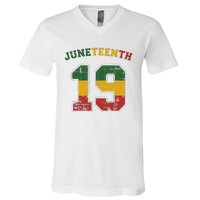 Juneteenth 19 for african independence and freedom 1865 V-Neck T-Shirt