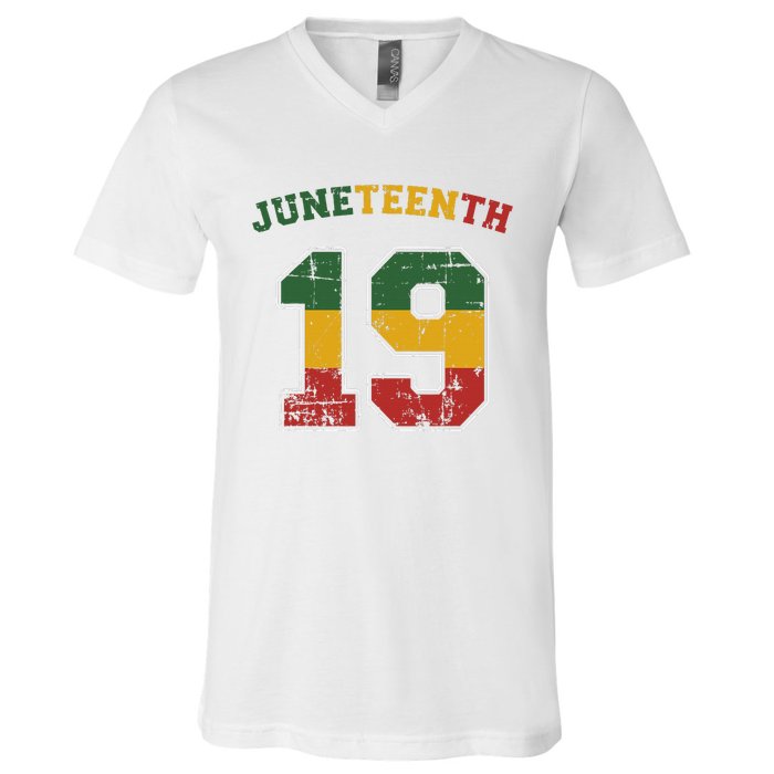 Juneteenth 19 for african independence and freedom 1865 V-Neck T-Shirt