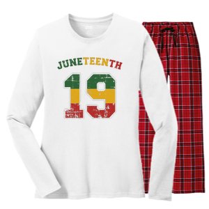 Juneteenth 19 for african independence and freedom 1865 Women's Long Sleeve Flannel Pajama Set 