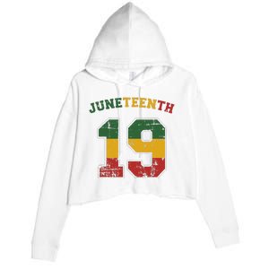 Juneteenth 19 for african independence and freedom 1865 Crop Fleece Hoodie