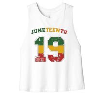 Juneteenth 19 for african independence and freedom 1865 Women's Racerback Cropped Tank