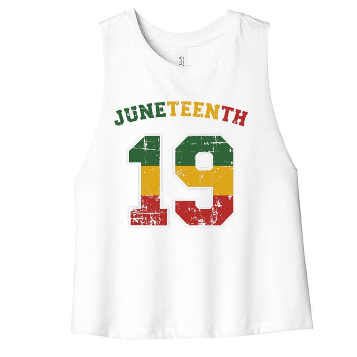 Juneteenth 19 for african independence and freedom 1865 Women's Racerback Cropped Tank