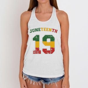 Juneteenth 19 for african independence and freedom 1865 Women's Knotted Racerback Tank