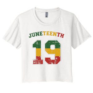 Juneteenth 19 for african independence and freedom 1865 Women's Crop Top Tee