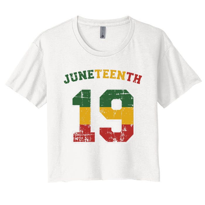 Juneteenth 19 for african independence and freedom 1865 Women's Crop Top Tee