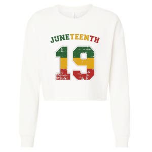 Juneteenth 19 for african independence and freedom 1865 Cropped Pullover Crew