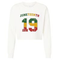 Juneteenth 19 for african independence and freedom 1865 Cropped Pullover Crew