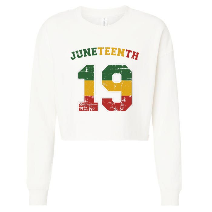 Juneteenth 19 for african independence and freedom 1865 Cropped Pullover Crew