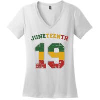 Juneteenth 19 for african independence and freedom 1865 Women's V-Neck T-Shirt