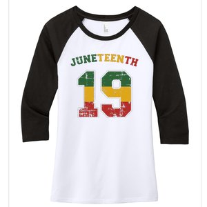 Juneteenth 19 for african independence and freedom 1865 Women's Tri-Blend 3/4-Sleeve Raglan Shirt