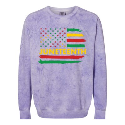 Juneteenth American Flag Colorblast Crewneck Sweatshirt