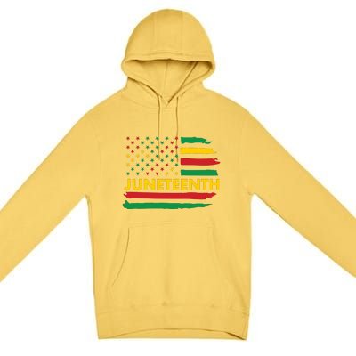 Juneteenth American Flag Premium Pullover Hoodie