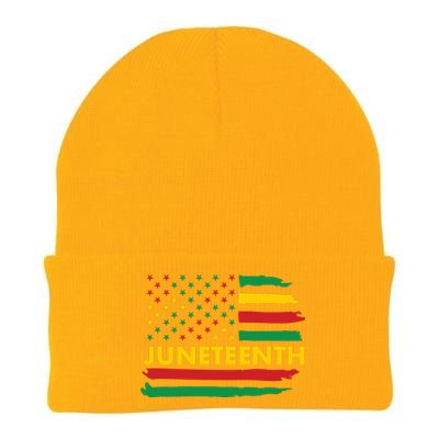 Juneteenth American Flag Knit Cap Winter Beanie