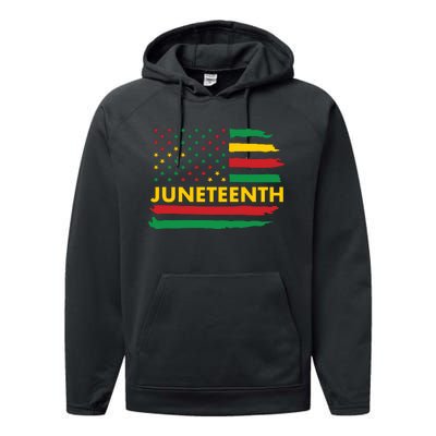 Juneteenth American Flag Performance Fleece Hoodie