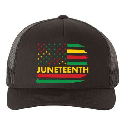 Juneteenth American Flag Yupoong Adult 5-Panel Trucker Hat