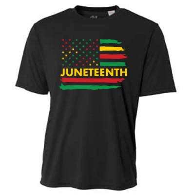 Juneteenth American Flag Cooling Performance Crew T-Shirt