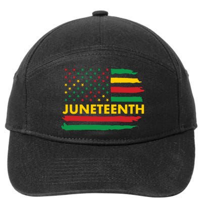 Juneteenth American Flag 7-Panel Snapback Hat