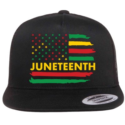 Juneteenth American Flag Flat Bill Trucker Hat